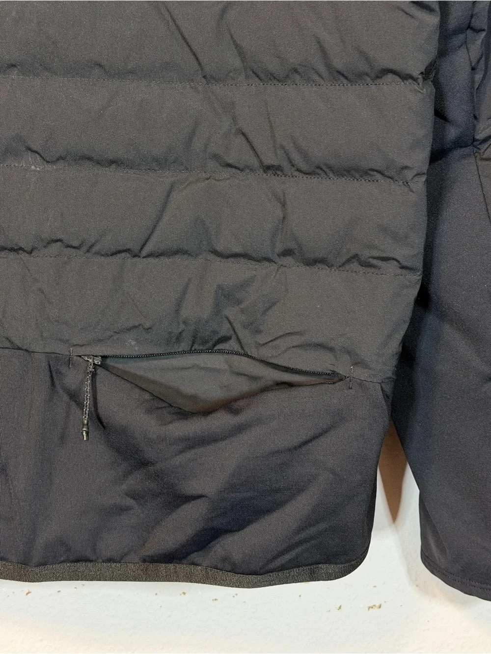 lululemon Men's Black Down For It All Jacket LARGE Full Zip Quilted Pockets